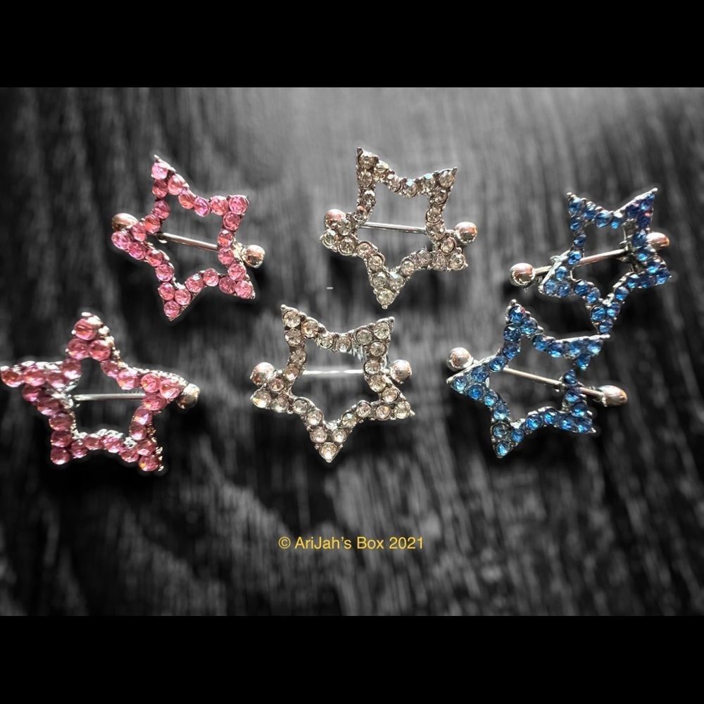 14G Surgical Stainless Steel Star Nipple Shields